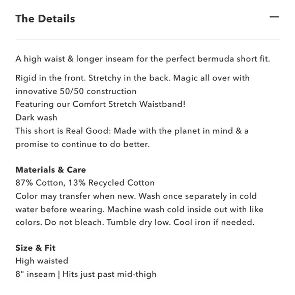 NEW American Eagle 8" Strigid Perfect Denim Bermuda Shorts Women’s Size 14 - Picture 8 of 8